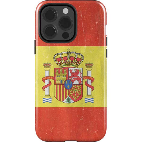 Spain Flag Distressed iPhone 15 Pro Impact Case